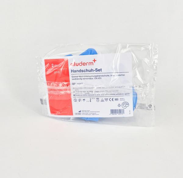 Handschuh-Set mit 2 Stück Nitril groß